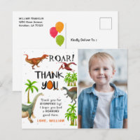 Anniversaire Photo Merci Dinosaure Rugissant Jungl