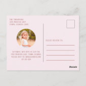 Carte Postale Anniversaire Pink Photo Princesse Simple Mignonne (Dos)