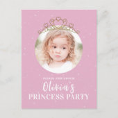 Carte Postale Anniversaire Pink Photo Princesse Simple Mignonne (Devant)