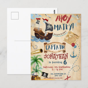 Carte Postale Anniversaire Pirate Ohé Garçon Fête