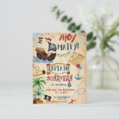 Carte Postale Anniversaire Pirate Ohé Garçon Fête (Debout devant)