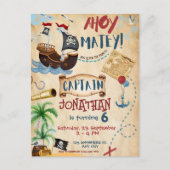 Carte Postale Anniversaire Pirate Ohé Garçon Fête (Devant)
