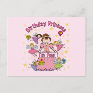 Carte Postale Anniversaire Princesse Je suis quatre t-shirts et