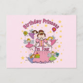 Carte Postale Anniversaire Princesse Je suis quatre t-shirts et  (Devant)