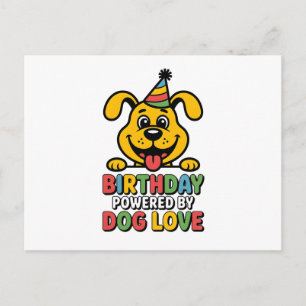 Carte Postale Anniversaire Propulsé par l'Amour des Chiens Desig