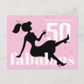 Carte Postale Anniversaire Retro 50 et Fabulous Martini Cocktail (Devant)