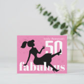 Carte Postale Anniversaire Retro 50 et Fabulous Martini Cocktail (Debout devant)