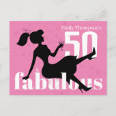 Carte Postale Anniversaire Retro 50 et Fabulous Martini Cocktail (Devant)