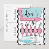 Carte Postale Anniversaire Rétro des Années 1950, Tout Âge, (Devant / Derrière)