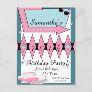 Carte Postale Anniversaire Rétro Tout Âge, Années 1950