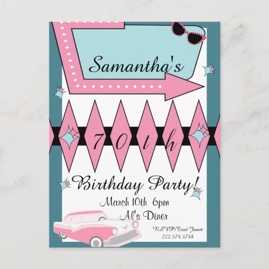 Carte Postale Anniversaire Rétro Tout Âge, Années 1950 (Devant)