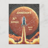 Carte Postale Anniversaire Rocket Ship Universe Planète Amusemen (Devant)