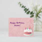 Carte postale Anniversaire Rose (Debout devant)