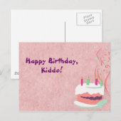 Carte postale Anniversaire Rose (Devant / Derrière)