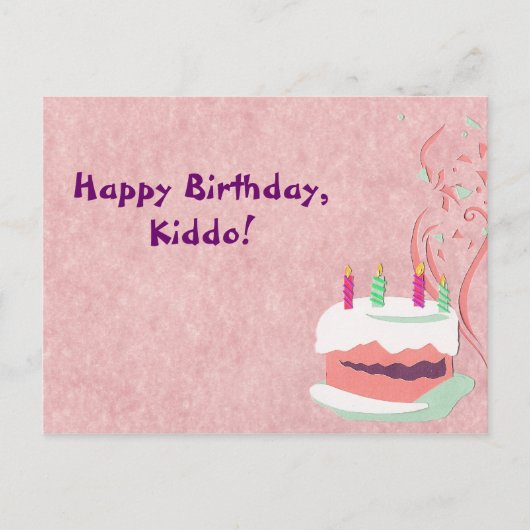 Carte postale Anniversaire Rose (Devant)
