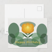 Carte Postale Anniversaire rose dorée (Devant / Derrière)