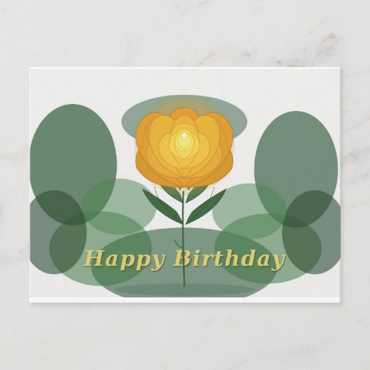 Carte Postale Anniversaire rose dorée (Devant)