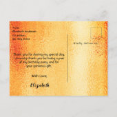 Carte Postale Anniversaire rose Merci d'or (Dos)