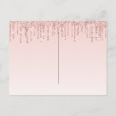 Carte Postale Anniversaire rose or parties scintillant rose rous (Dos)