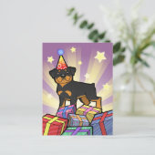 Carte Postale Anniversaire Rottweiler (Debout devant)