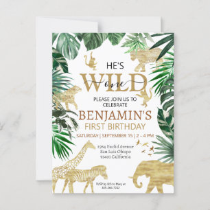 Carte Postale Anniversaire Safari Jungle Tropical