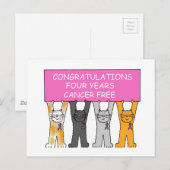 Carte Postale Anniversaire sans cancer de quatre ans (Devant / Derrière)