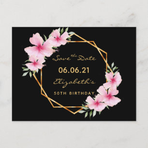 Carte Postale Anniversaire Sauvons la Date tropical or noir