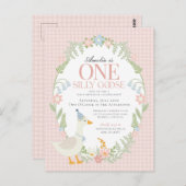 Carte Postale Anniversaire Silly Goose Fleurs Gingham (Devant / Derrière)