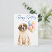 Carte Postale Anniversaire St Bernard (Debout devant)