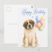 Carte Postale Anniversaire St Bernard (Devant / Derrière)