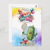 Carte Postale Anniversaire sur le thème arc-en-ciel de fleurs de (Devant / Derrière)