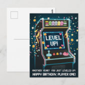 Carte Postale Anniversaire sur le thème de l'Arcade Rétro - "Pas (Devant / Derrière)
