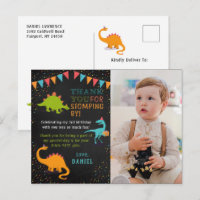 Anniversaire tableau noir rugissement dinosaure Ph