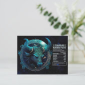 Carte postale Anniversaire Taurus Zodiac (Debout devant)