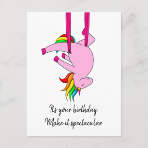Carte postale Anniversaire Unicorn Soies aériennes