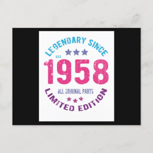 Carte Postale Anniversaire Vintage 1958