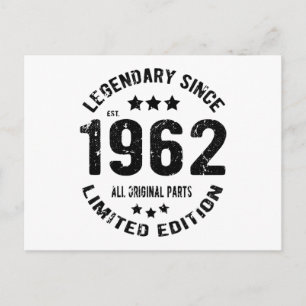 Carte Postale Anniversaire Vintage 1962