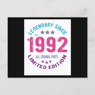 Carte Postale Anniversaire Vintage 1992