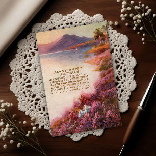 Carte Postale Anniversaire Vintage Lake District 1917