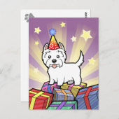 Carte Postale Anniversaire West Highland White Terrier (Devant / Derrière)