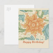 Carte Postale Anniversaire William Morris papier peint floral CC (Devant / Derrière)