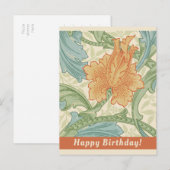 Carte Postale Anniversaire William Morris papier peint floral CC (Devant / Derrière)