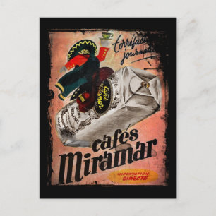 Carte Postale Annonce café vintage pour Miramar