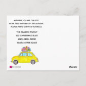 Carte Postale Annonce d'adresse jaune rétro Fiat 500 (Dos)