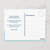 Carte Postale Annonce d'anniversaire pour enfants avec photo de (Dos)