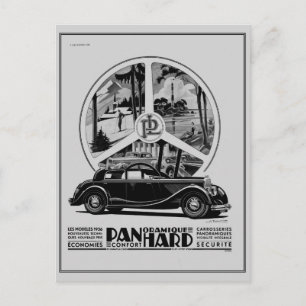 Carte Postale Annonce d'art déco de la voiture vintage 1935