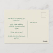 Carte Postale Annonce de changement d'adresse simple rose vert (Dos)