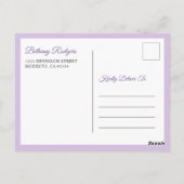Carte Postale Annonce de Changement de Plans Chic Floral Violet (Dos)