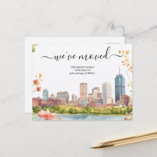 Carte Postale Annonce de déménagement à Boston MA