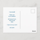 Carte Postale Annonce de déménagement Adresse Porte d'entrée col (Dos)